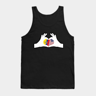 Half American Half Ecuadorian Heritage Ecuador Roots & USA DNA Family Flag Design Tank Top